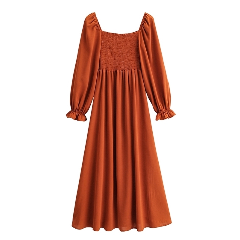 

Women Summer Dress Arrivals Sexy Long Sleeve Orange Solid Party Section Dresses Top Quality 210524, Burgundy