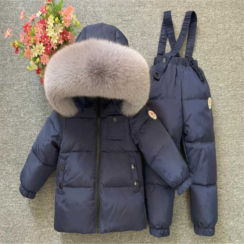 

Children Ski Jackets Kids Skiing Down Coat And Pants Overalls Suit For Baby Boys Girls 0-12 Y Snowsuit Toddler Outerwear Coat G0913, Champagne-1