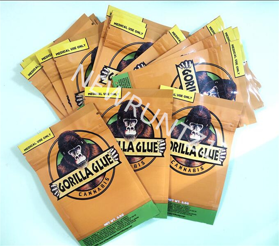 

GORILLA GLUE BAG 3.5g Smell Proof Bags Edibles Vape Packaging for mylar Zipper DHL Free Hot 2021