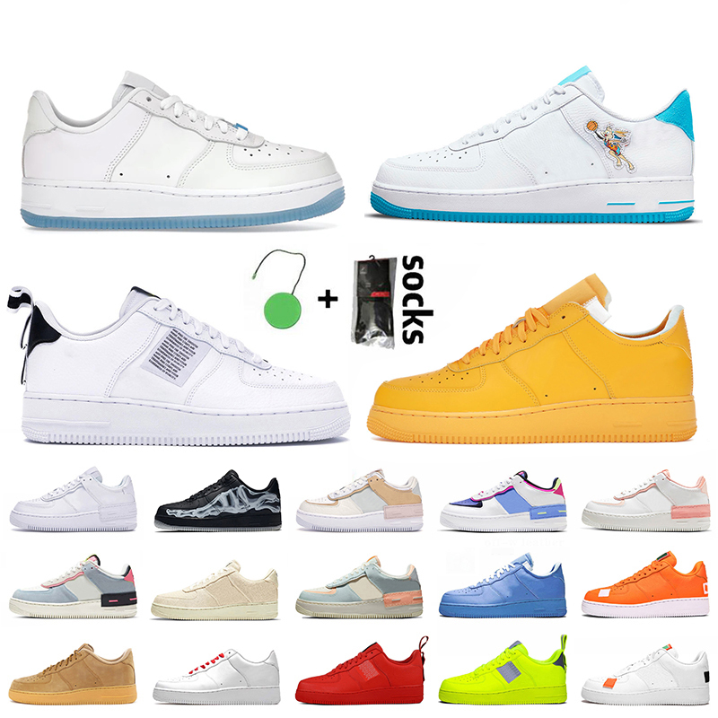 

AF1 women men designer casual shoes Airforces 1 platform sneakers Offs White Green Spark Team Royal Comet Red Printing Brown Travis Scotts Trainers Forces Paisley, B53 36-40 pink