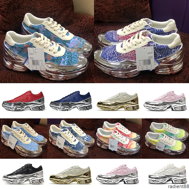 

[Original box+socks+TAG]Preferential Raf Simons Running Shoes joint 21s Ozweego liquid silver plated men's women's ins trend increased, Customize