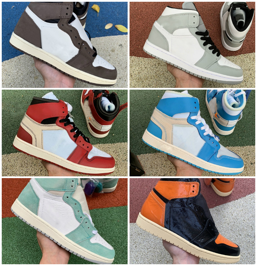 

2021 High 1 OG X Travis Mens Basketball Shoes TWIST Green Bio Hack Nuc Red NRG Union Women Retroes 1s Unc White Blue sneakers B11, A-j1020