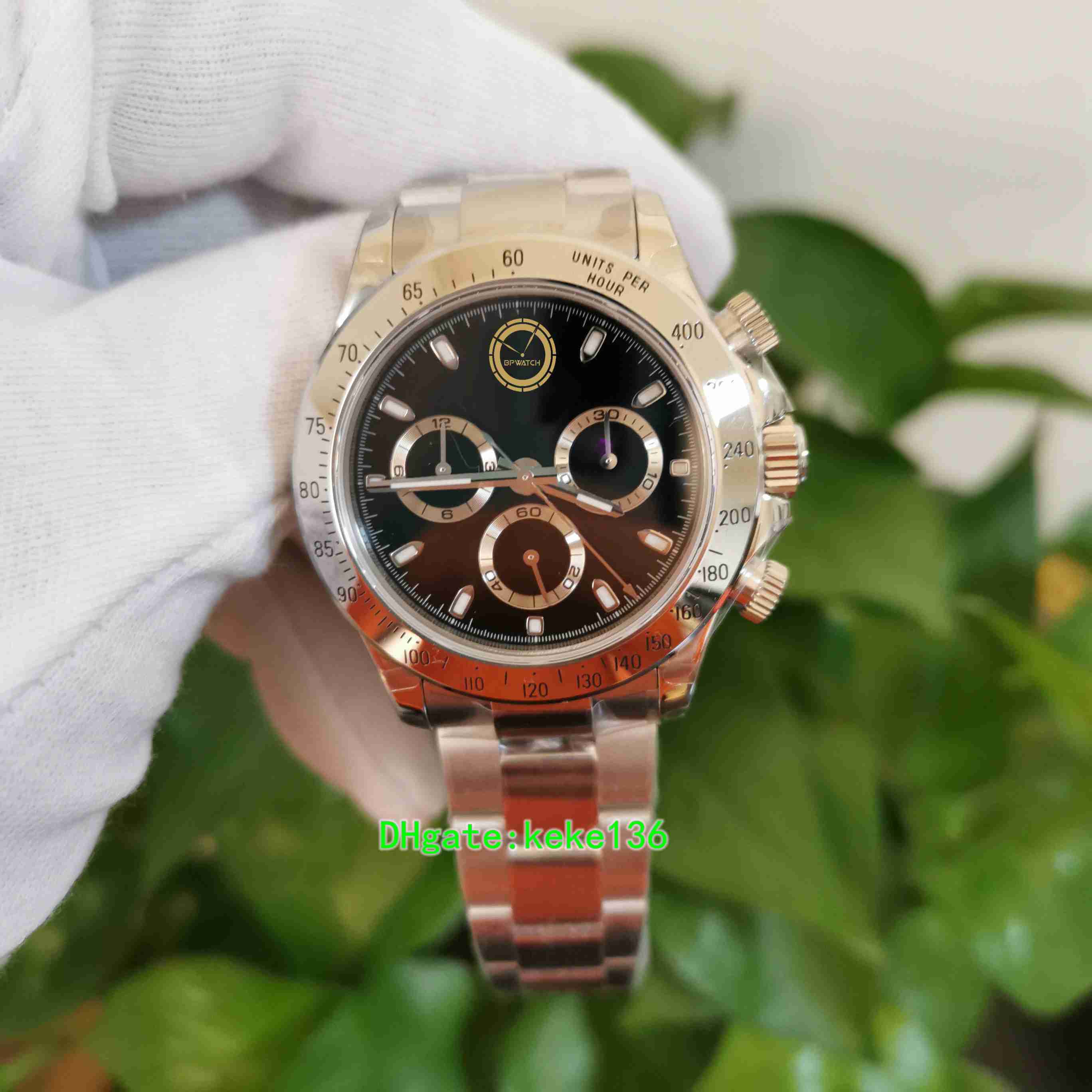 

BP Maker Top men Watch 40mm Cosmograph 116520-78590 116520 Black Dial Chronograph ETA 7750 Movement Mechanical Automatic Mens Watches Men's Wristwatches, Box