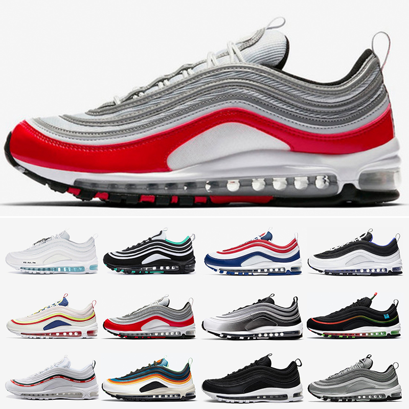 

2021 Without Box Running Shoes OG Gold Silver Bullet Triple White Black Mens womens Trainer Sports Sneakers Size 36-46, Color 2