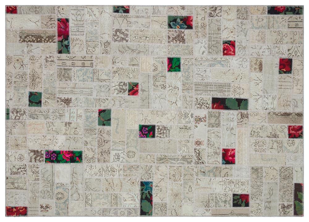 

Carpets Patchwork Carpet Ice Blue And Beige Wool Carpet, Floral Type Rug Hhp122