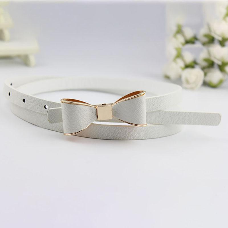 

Leather Women Skinny Butterfly Bow Waist Belt Dor Dress Narrow Thin Waistband Belts, Black;brown