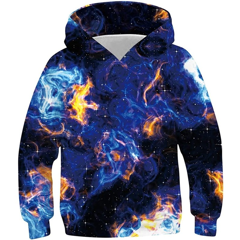 

Fusion pattern comfortable men and women novelty hoodie 3D printing pullover hooded sweater with pocket 100-160, Black