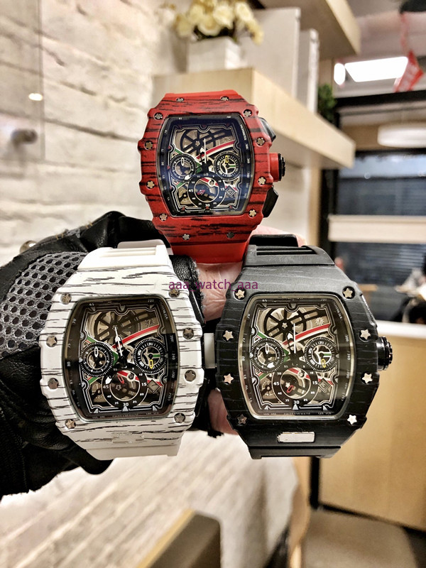

2021 Business Dress Male Watches Sports Unique Fashion Men's Watch Carbon Fiber Pattern 6-Hand Man WristWatch Color Graffiti Clock8, Slivery;brown