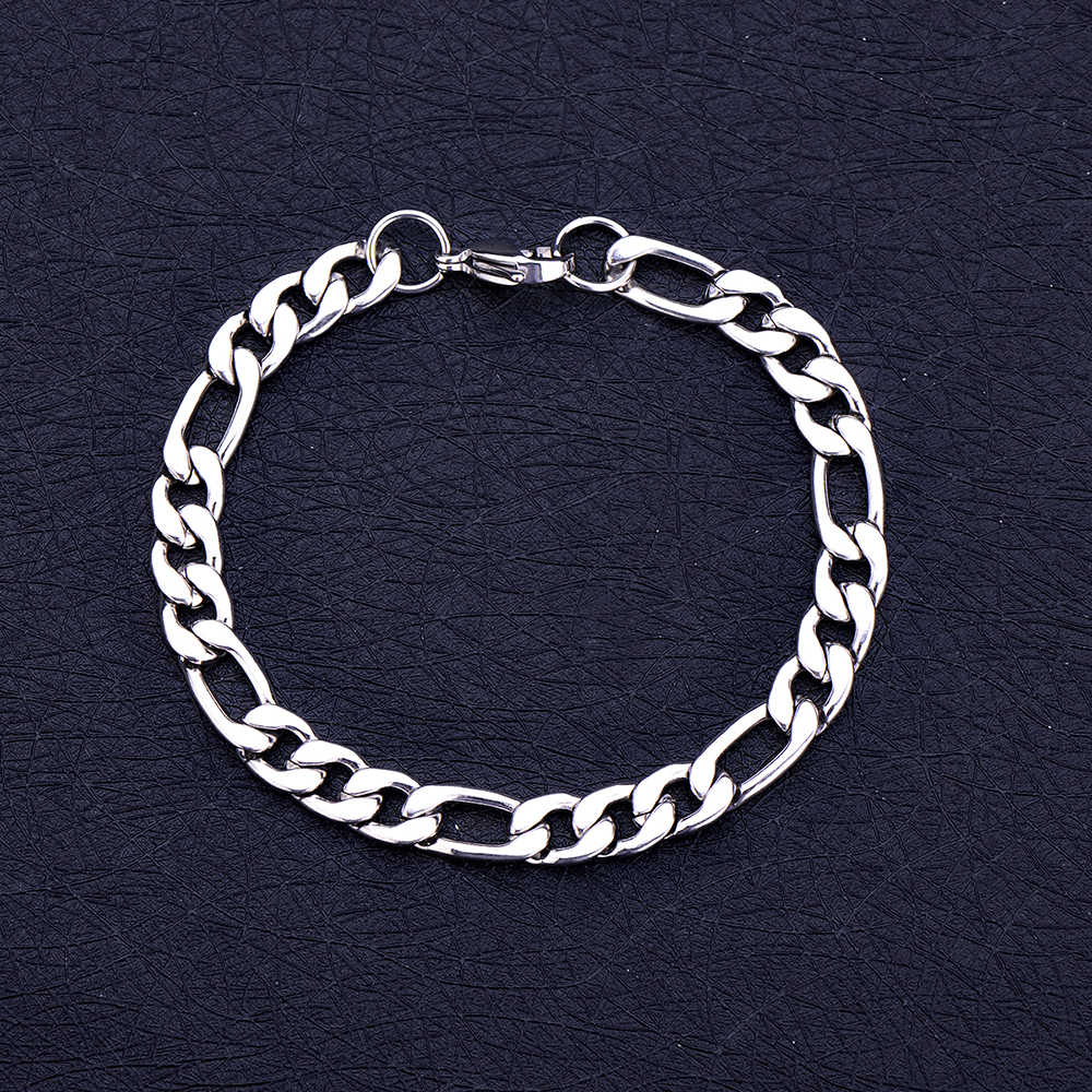 

Wholesale 6MM 8MM 10MM 316L Stainless Steel 3:1 Fegalo Chain Bracelet Fashion Cool Men's Party Jewelry Length 20CM