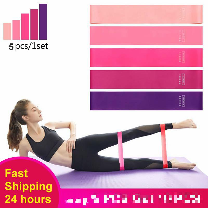 

5pcs/set Resistance Bands Training Fitness Gum Exercise Gym Strength Pilates Sport Rubber Crossfit Workout Equipment2021