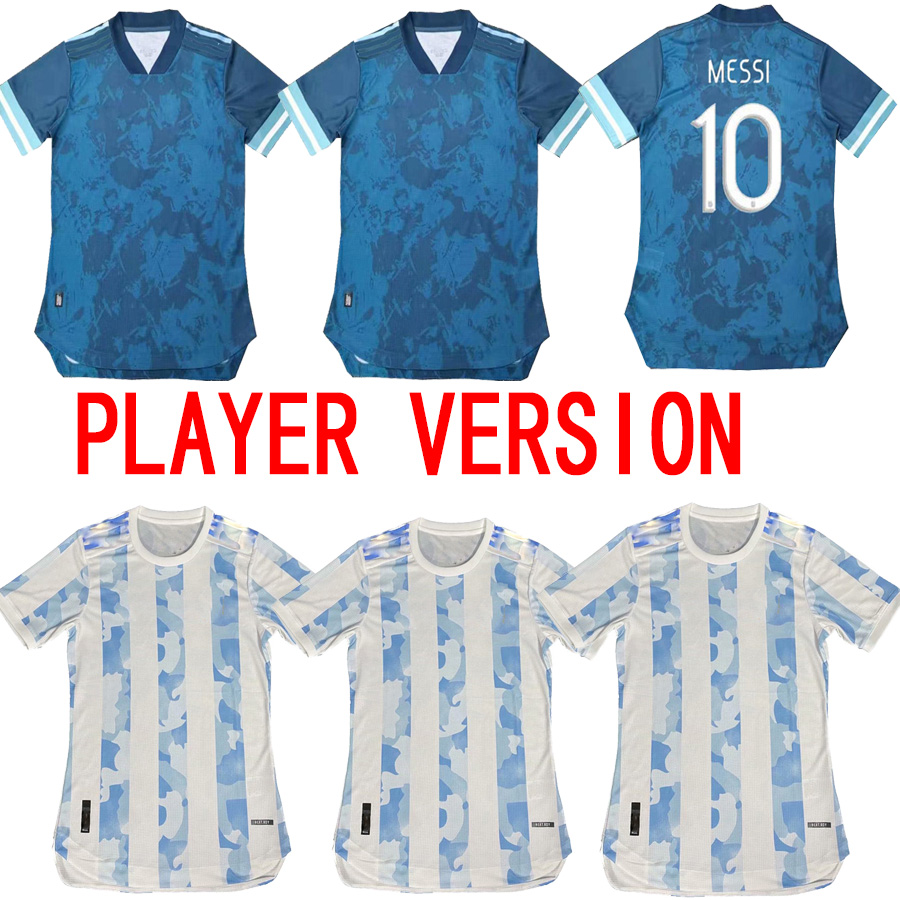 

player version 2021 Argentina Copa america Home Soccer Jerseys MESSI DYBALA Football Shirt AGUERO ICARDI MASCHERANO camiseta de futbol Kit, White