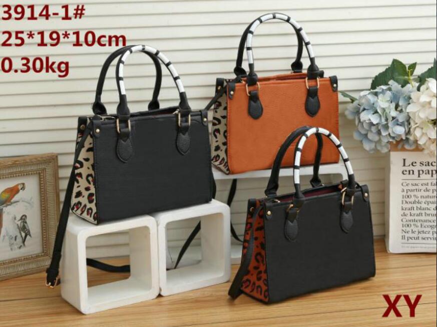 

FASHION ONTHEGO Leopard handbag M44925 M44926 WOMEN designers bags leather Handbags messenger crossbody shoulder bag Totes purse, Light brown
