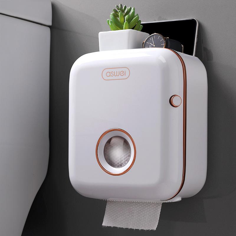 

Toilet Paper Holders Holder Wall Mounted Waterproof Multifunctional Tissue Box Roll Storage Bathroom Accessories
