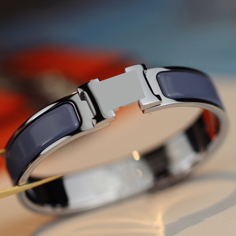 

High Quality Fashion Copper Enamel Gold Bangle For Women Designer Luxury Jewelry Women's And Men's Sterling Silver Charm Bracelet With Original Box