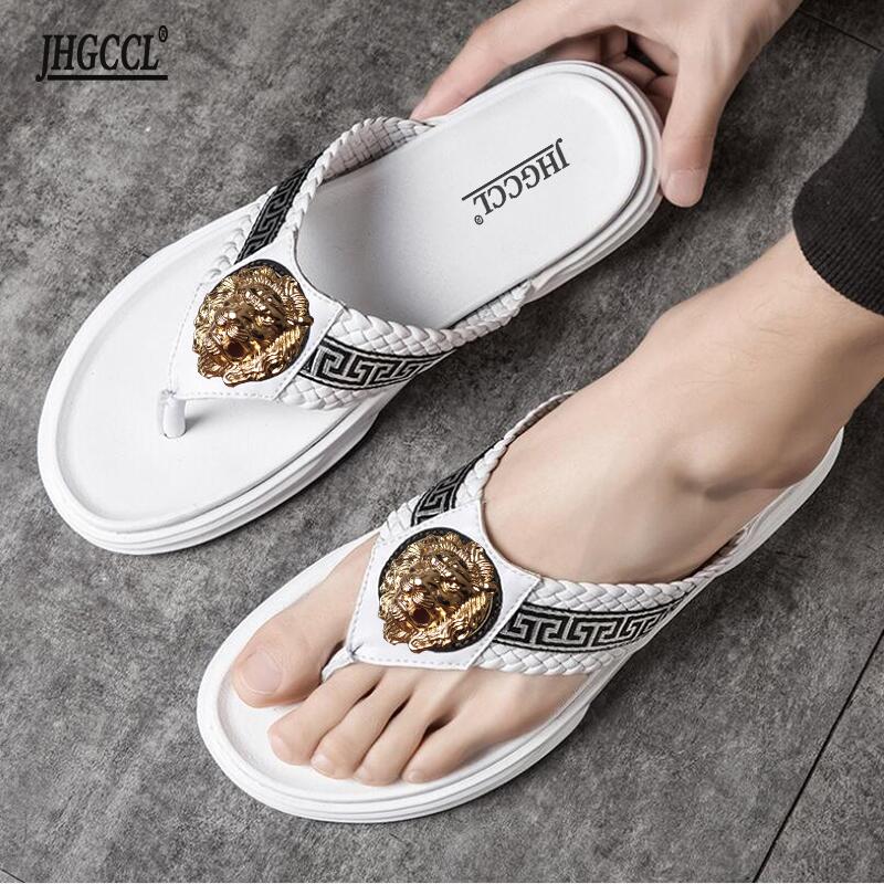 

black brand mens slipper casual black and white shoes mens designer slipper sandal soft soles womens slipper plus sizet5, Style3