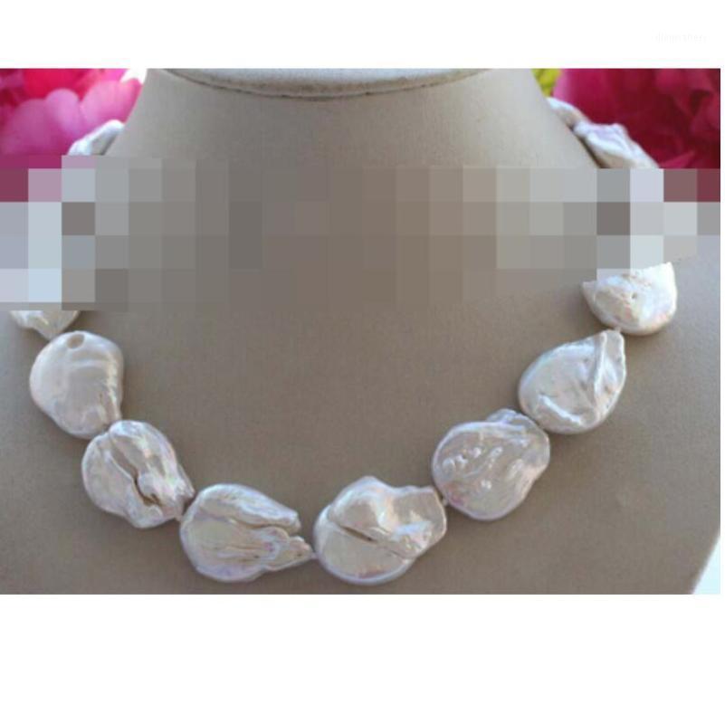 

Genuine Natural 18-20mm White Reborn Keshi Pearl Necklace 17 Chains