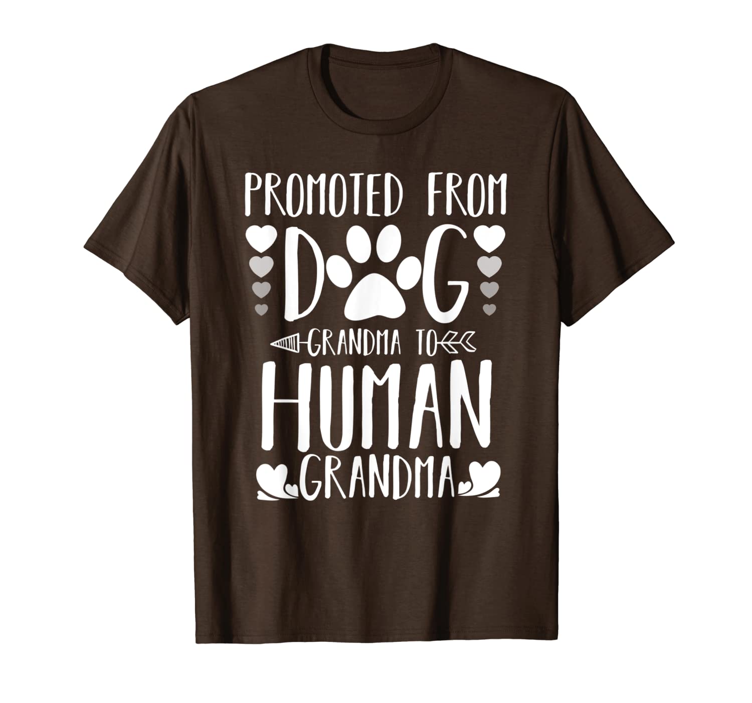 

promoted from dog grandma to human grandma t shirt, White;black