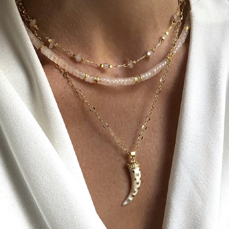 

Chokers 2022 Exquisite Charm Shell Moon Pendant Necklace Punk Unique Copper Alloy Chain Collar For Women's Temperament All-match Jewelry