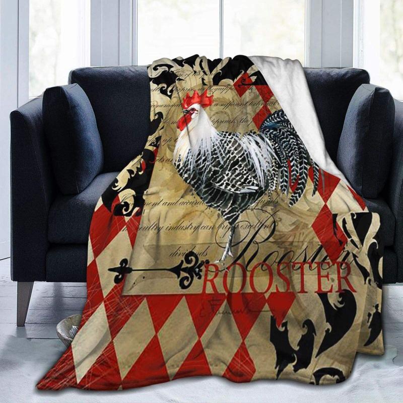 

Farm Birds Rooster Super Soft Throw Blanket 40"x50" Lightweight Fluffy Flannel Fleece For Couch Bed Sofa Travelling Blankets