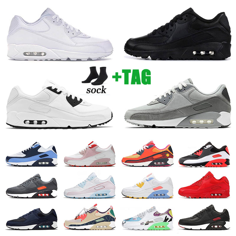 

aaa+ Quality 90 90s Men Women Trainers Max Running Shoes Day of the Dead Trail Team Gold Triple Black White UNC Sports Sneakers Surplus Desert Camo Air Flyleather off, B1 valentines day 36-40