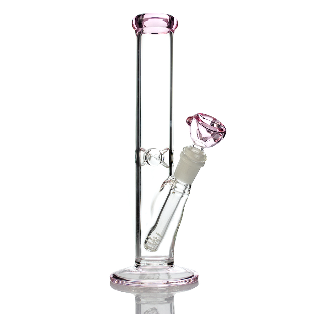 10 inch straight tube bong green dab oil rig bubbler tall thick beaker mini glass water pipe with 14mm bowl
