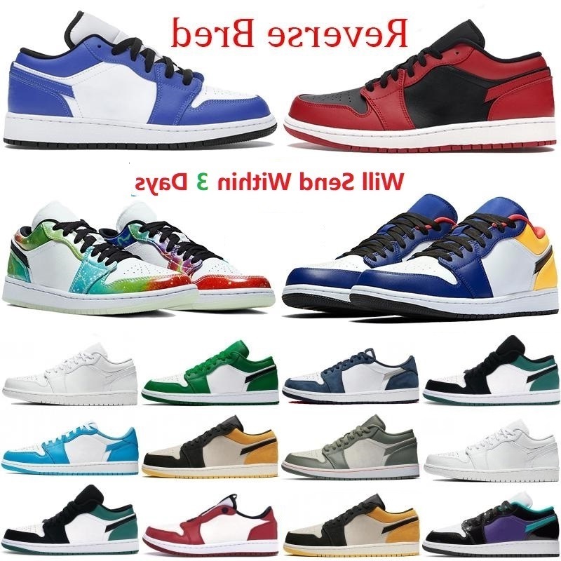 

1 1s Low shoes UNC hyper royal pine green Paris tie-dye triple white men mens sneakers women trainers US 5.5-11, Color 16