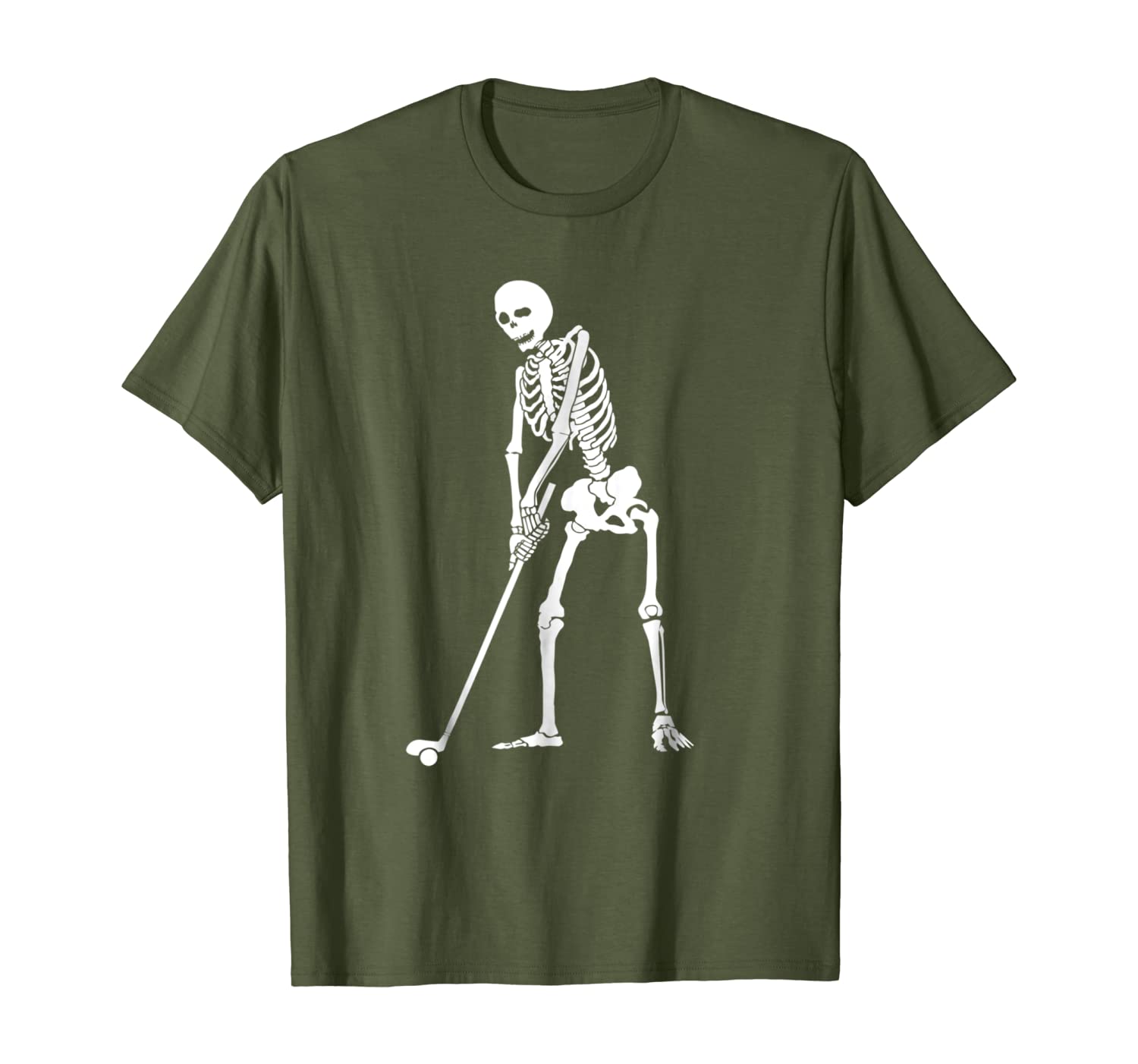 

golf skeleton x ray t-shirt skelton golfer, White;black