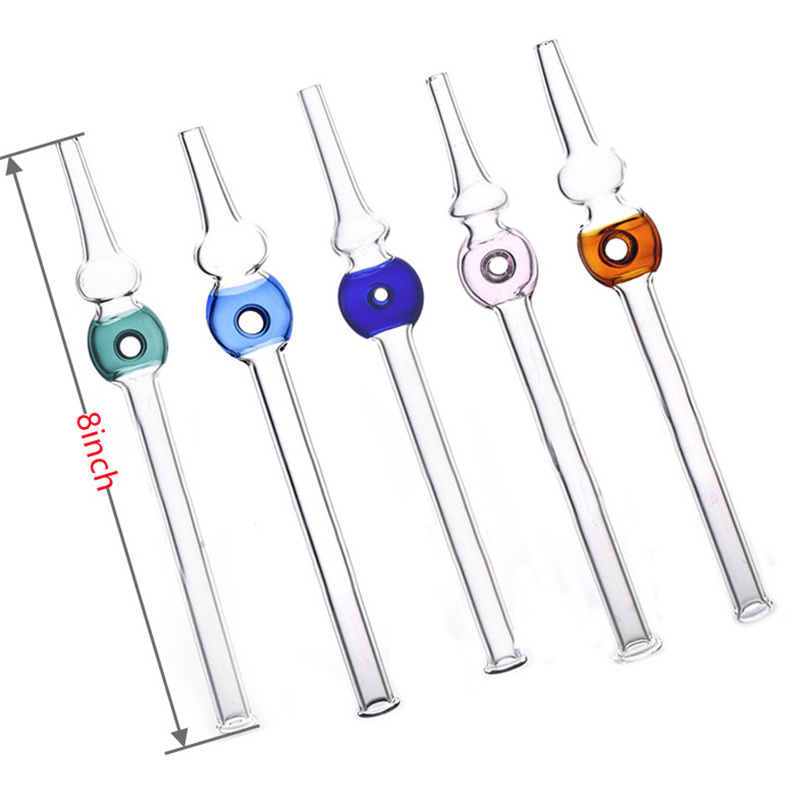 

Wholesale 20cm big colorful glass Nector Collectors Dab Straw Oil Rigs for smoking Glass Water oil rig bong Pipe