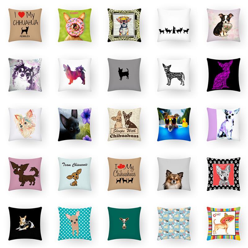 

Animal Cushion Cover Cute Dog Peach Skin Pillow Cases Sofa Bedroom Decorative Soft Covers Home Decor 45x45cm Cushion/Decorative