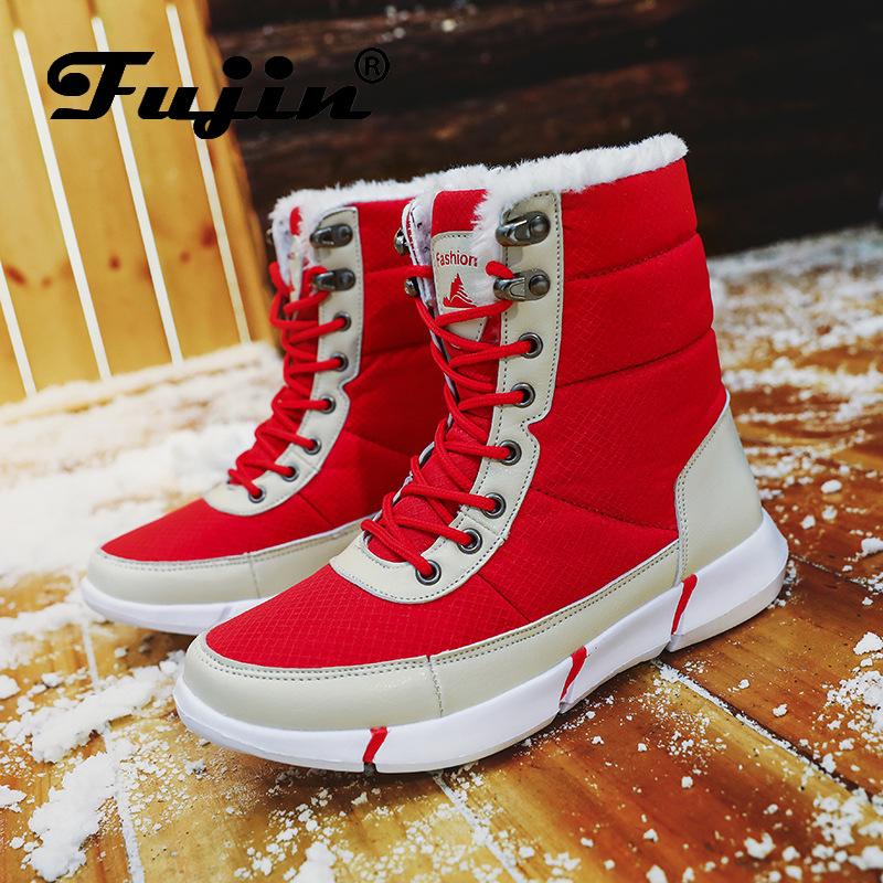 

Boots Quality Winter Women Lightweight Large Size Couple Waterproof Cotton Shoes Plus Velvet Tube Snow Plush Fur, Black