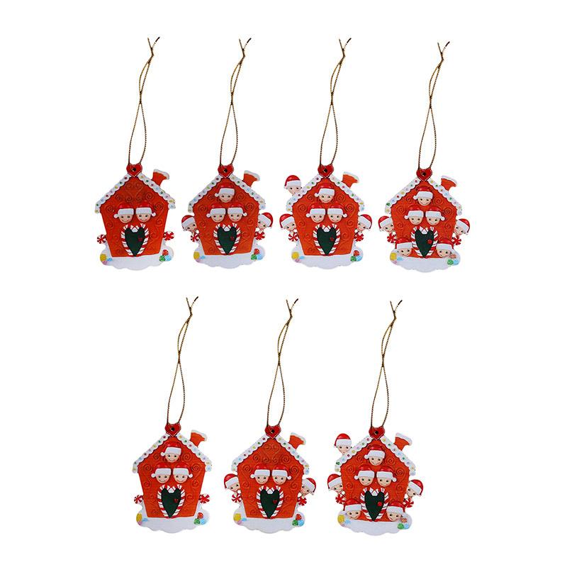 

Christmas Decorations Tree Pendant Santa Claus Personalized Diy Name Biscuit House Family Resin Hanging Ornament Home Decoration