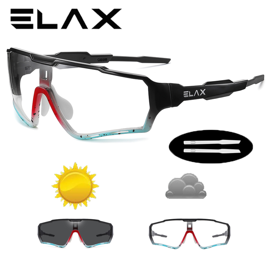 

ELAX-gafas fotocromticas ciclismo hombre y mujer, lent sol portivas para bicicleta de montaa, 2021, White;black
