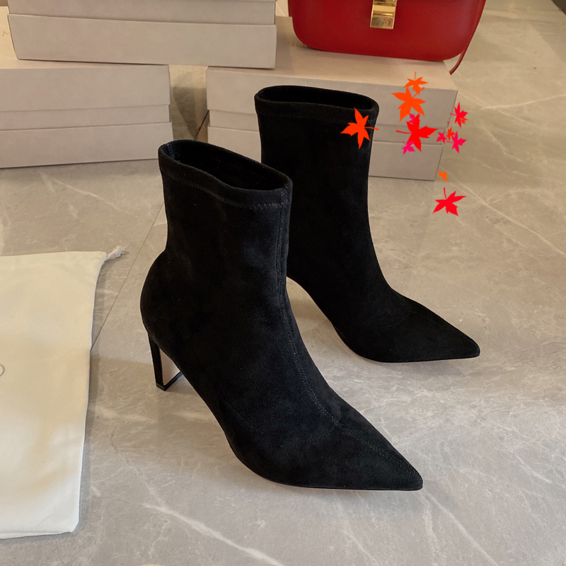 

2022 Leather Boots ladies short Ankle Cowskin Boot autumn winter Chunky Heel Martin Booties Fashion Camfortable shoes Top Quality with box size 35-40 -H145, Picture color