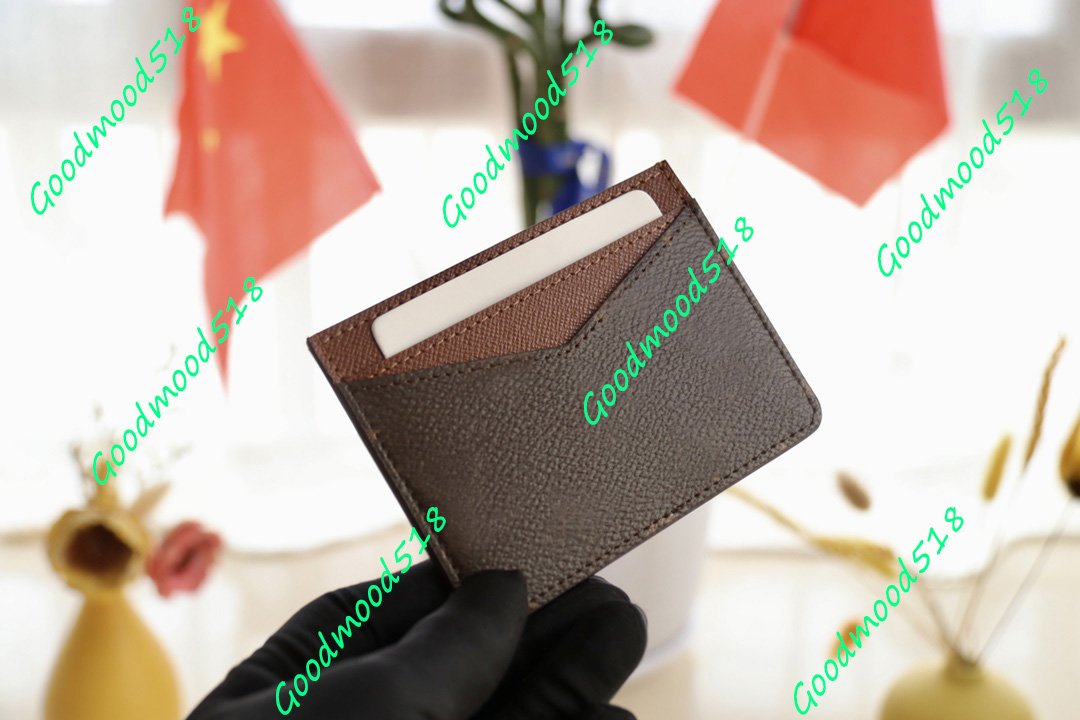 

M60166 France Luxury Designer Women Men Card Holder Mono Gram Canvas Brown Checkered Black Floral Canvas Leather serial number wallets top Quality with box 11x8cm, Customize