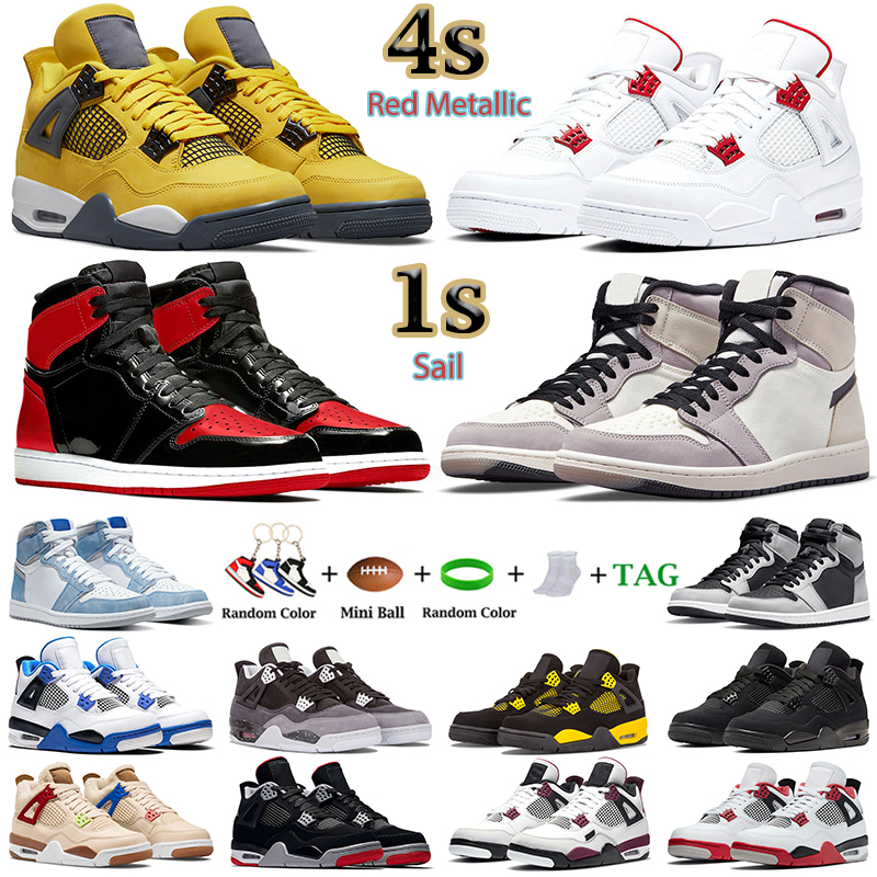 

4s Men Women Basketball Shoes 1s University Blue White Oreo Black Purple Red Thunder bred Dark Mocha Hyper Royal Cool Grey Wild Things Trainers Sports Sneakers, 39