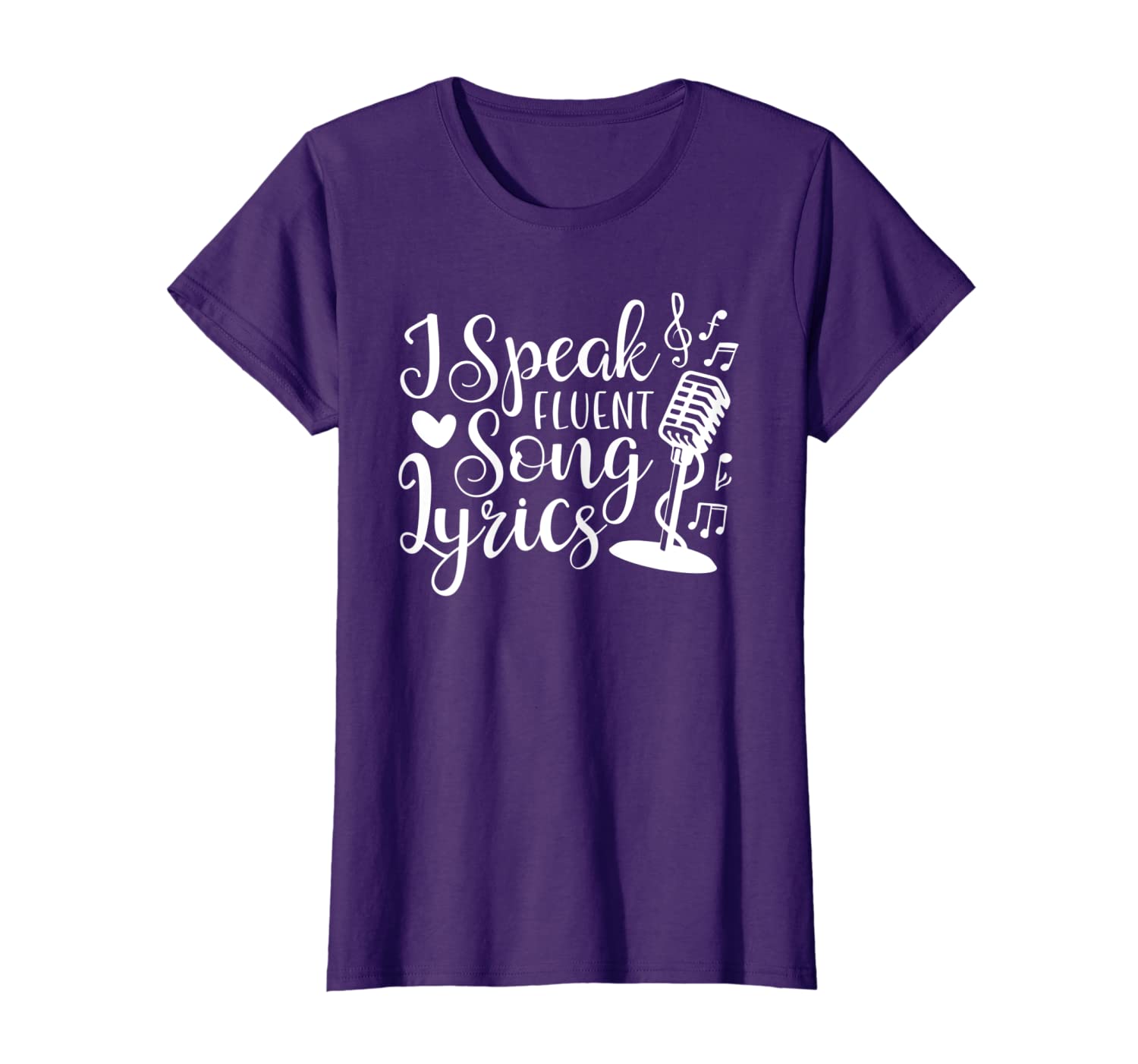 

Womens I Speak Fluent Song Lyrics Music Lover Girl Singer Musician T-Shirt, White;black
