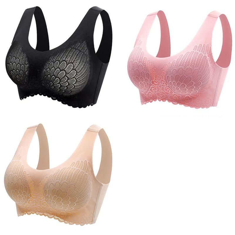 

Tops Women 2021 Three Item Lingerie Vest Bra Seamless Easy Comfort Push Up Wirefree With Removable Padded Camisoles & Tanks, Black-black-black