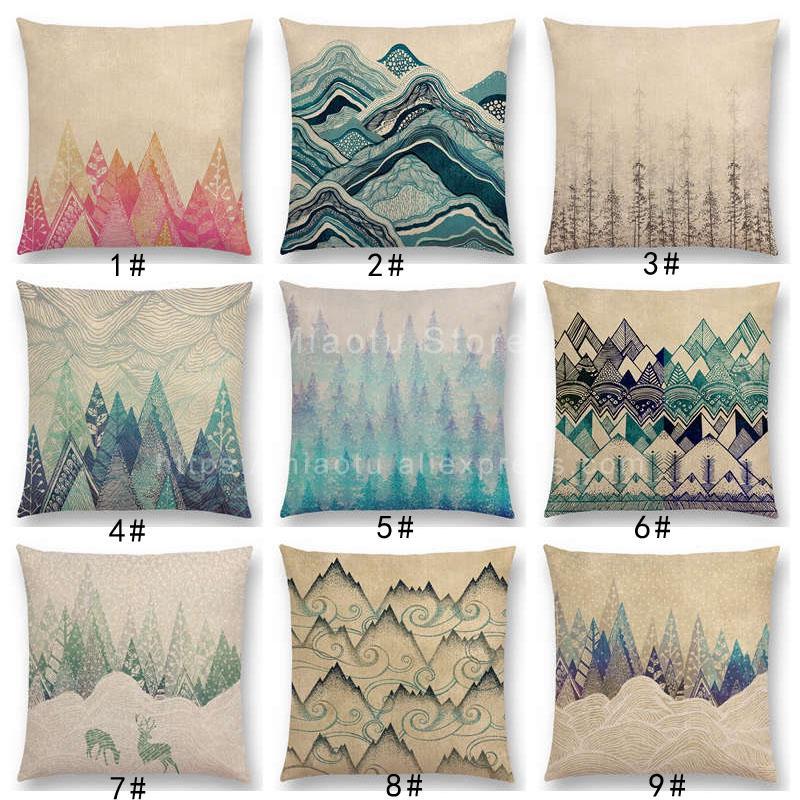 

Colour Tide Wood Forest Tree Mountain River Hills Winter Snow Top Floral Fresh Pattern Prints Cushion Cover Pillow Case Cushion/Decorative