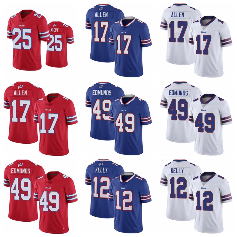 

BuffaloBillsMEN women youth Cole Beasley Josh Allen Jim Kelly LeSean McCoy Limited Rush Football Inverted Legend football Jersey, 12