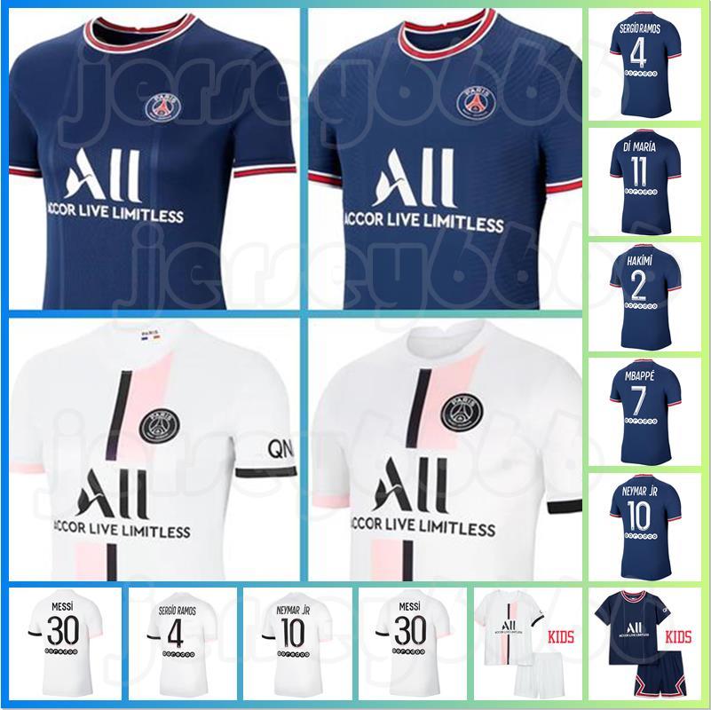 

21 22 MESSI 30 SERGIO RAMOS Hakimi Parissoccer jersey Maillots de football shirt DI MARIA MBAPPE DRAXLER men women kids PsgHome, Black;yellow