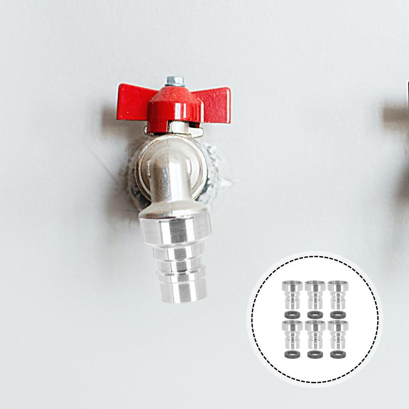 

Watering Equipments 6pcs Sink Adapter Garden Hose Connector Kitchen Accessory, Silver