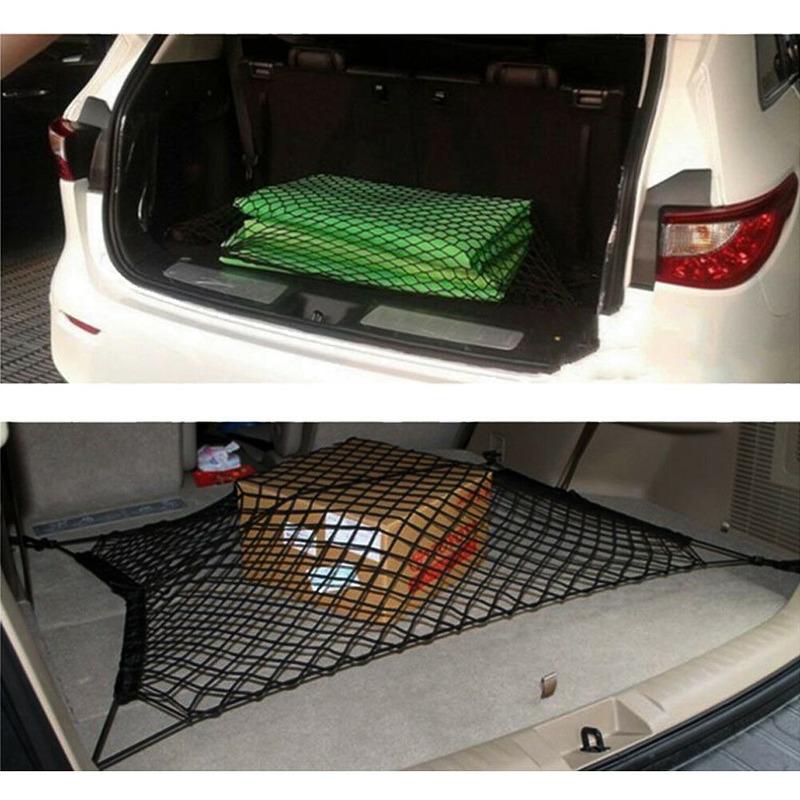 

Car Organizer Nylon SUV Rear Trunk Boot Floor Cargo Net Elastic Mesh Storage Bag Fixed Set Band Interior Parts Gadget