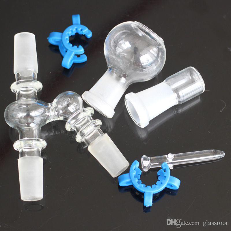 

45/90 degree angle Reclaim Ash Catcher Hookahs 14mm 18mm Male Female glass water pipe Adapter With Keck Clip