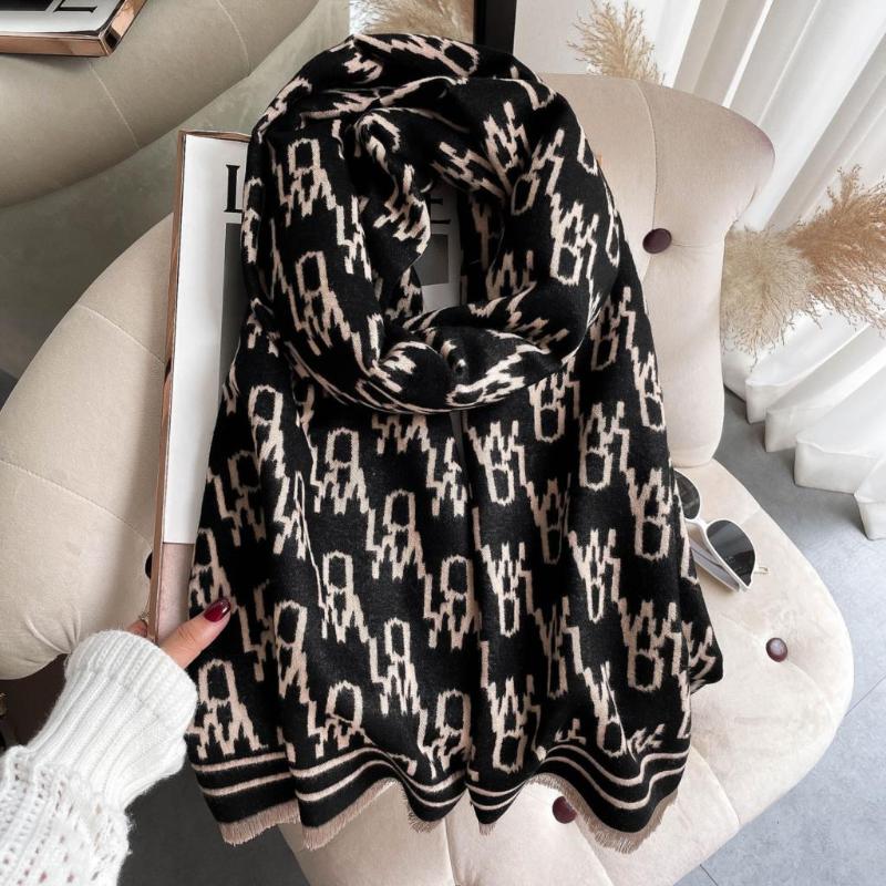 

Scarves 2021 Luxury Cashmere Scarf Winter Pashmina Shawls Blanket Wraps Female Foulard Bandana Hijab Cachecol Bufanda