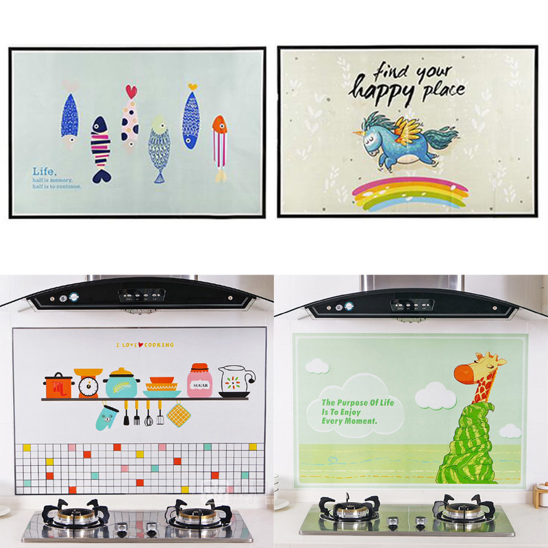 Self-adhesive High Temperature Oil Resistant Kitchen Stickers Cute Cartoon Removable Home Decor DIY Wall Art-image-690910370