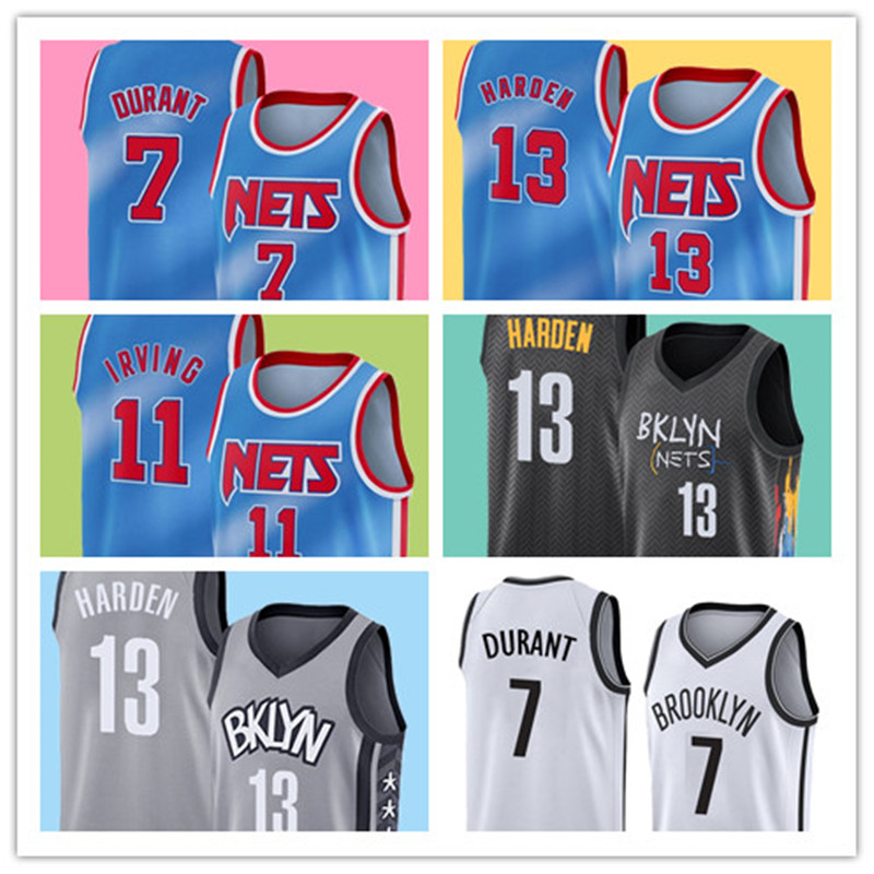 

Free BrooklynNetsJersey James13 Harden Kevin 7 Durant Kyrie 11 Black Irving Basketball Jerseys Blue White -xxl, Jersey
