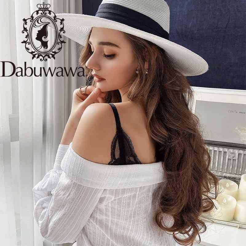 

Dabuwawa Sexy Off Shoulder Lace Women Shirt Blouse Lantern Sleeve Cotton Blouse Female Vintage Tops and Blouse DO1AST022 210520, White