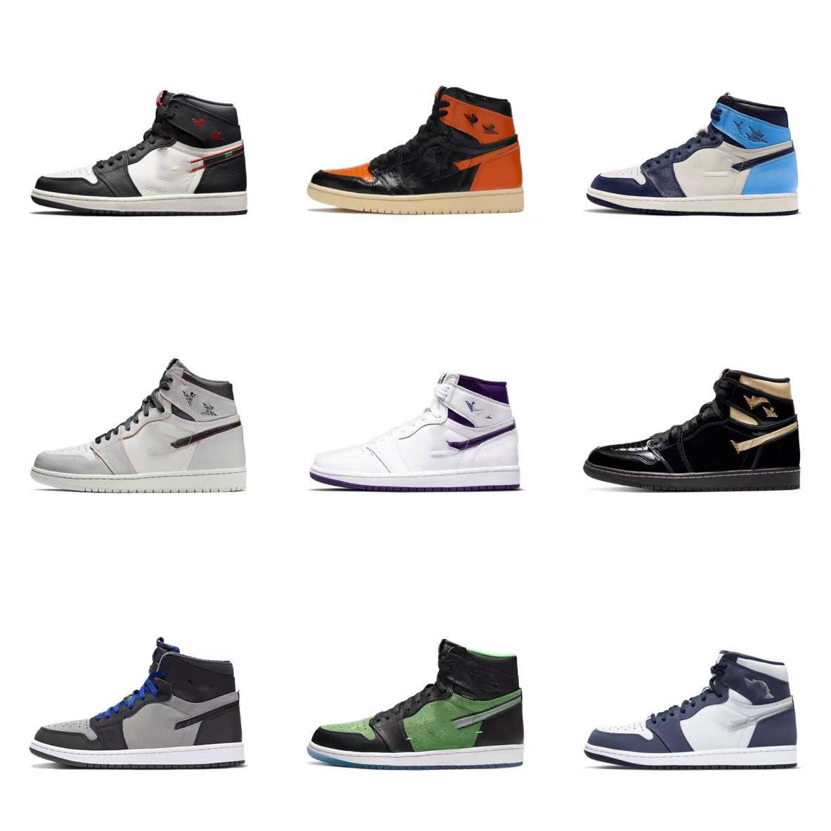 

quality mens 1 high og shoes 1s university blue silver royal toe black metallic gold mid smoke grey unc patent men women sneakers trainers b