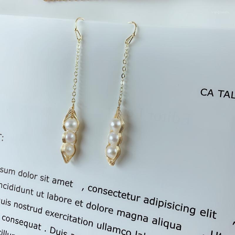 

Designer Freshwater Pearl Wild Temperament Earrings Handmade Simple And Personalized Jewelry Dangle & Chandelier, Silver