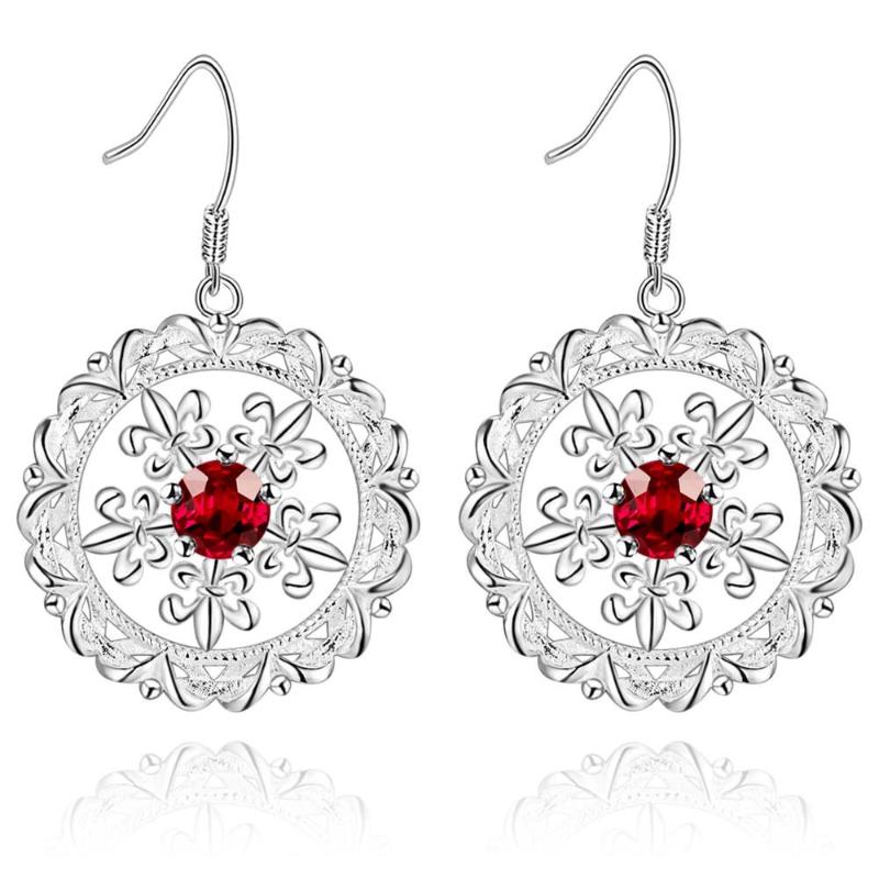 Dangle & Chandelier 3 Colors! 2021 Bridal Jewelry Austrian Crystal Silver Plated Round Earrings For Women Wedding Party Earring WE-707-image-697802551
